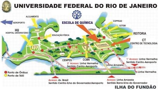 Mapa de la universidad Federal de Río de Janeiro