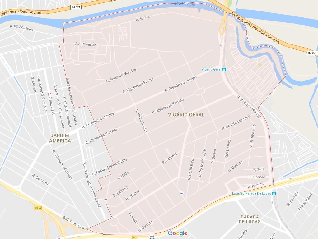 Mapa de Vigário Geral