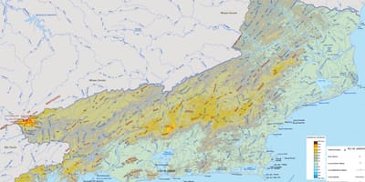 Mapa de alivio estado de Río de Janeiro