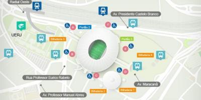 Mapa del estadio de Maracaná accès