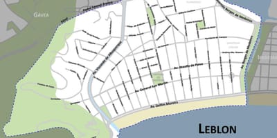 Mapa de la playa de Leblon