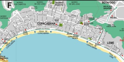 Mapa de la playa de Leme