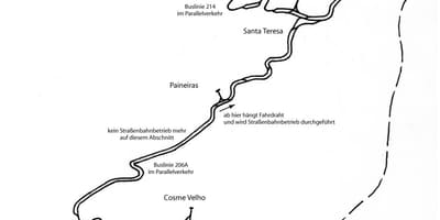 Mapa de Santa Teresa de tranvía