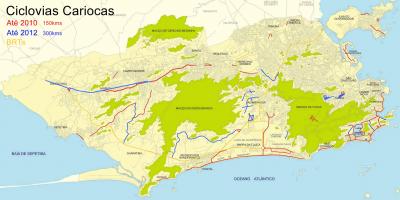 Mapa de rutas de bicicleta de Río de Janeiro