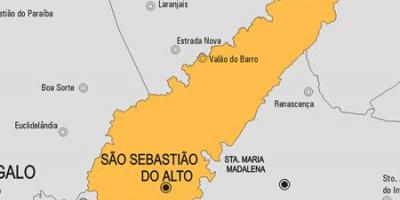 Mapa de São Sebastião do Alto municipio
