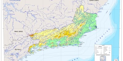 El mapa topográfico de Río de Janeiro